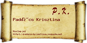 Padács Krisztina névjegykártya